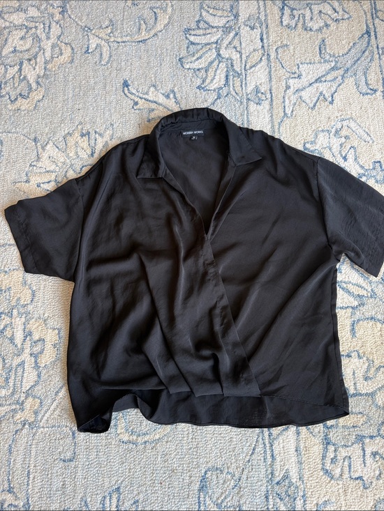 Modern Works Tops - Short-Sleeve Black Blouse by modern works
